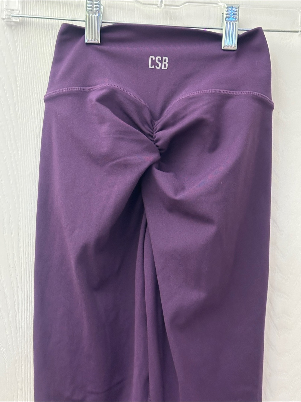 High-Rise Purple Leggings with Ruched Back - CSB
